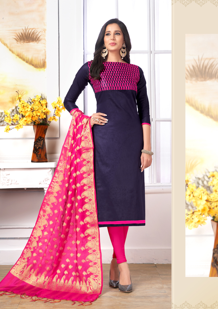 Chunri Vol 2 By Gangour Presents Cotton Banaras Dupatta Dress Material Chunri Vol 2 By Gangour Presents Cotton Banaras Dupatta Dress Material